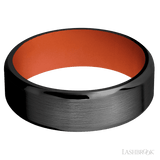 7 mm wide Beveled Zirconium band featuring a Hunter Orange sleeve