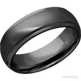 7 mm wide Domed Stepped Down Edges Zirconium band