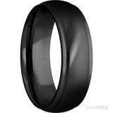 7 mm wide Domed Stepped Down Edges Zirconium band