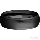 7 mm wide Domed Stepped Down Edges Zirconium band