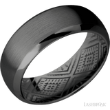 8 mm wide Domed Bevel Zirconium band