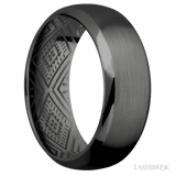 8 mm wide Domed Bevel Zirconium band