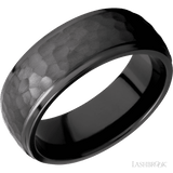 8 mm wide Domed Stepped Down Edges Zirconium band