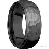 8 mm wide Domed Stepped Down Edges Zirconium band