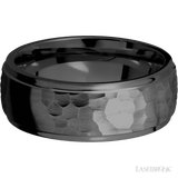 8 mm wide Domed Stepped Down Edges Zirconium band