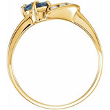 14K Yellow Gold Natural Blue Sapphire & .07 CTW Natural Diamond Ring