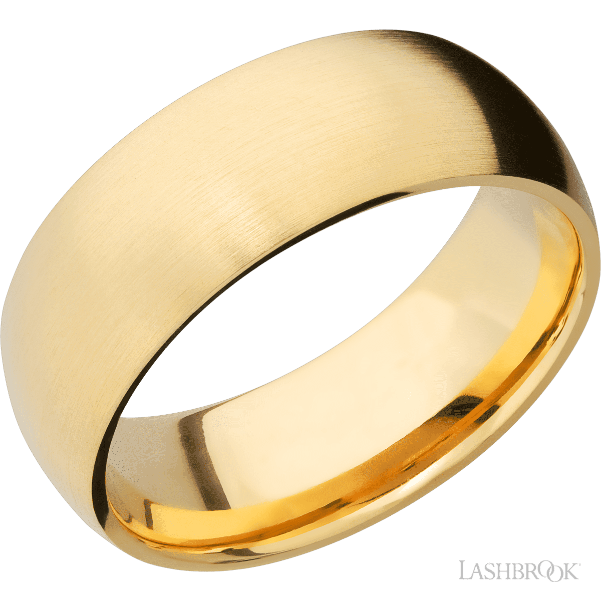 8 mm wide Domed 14K Yellow Gold band