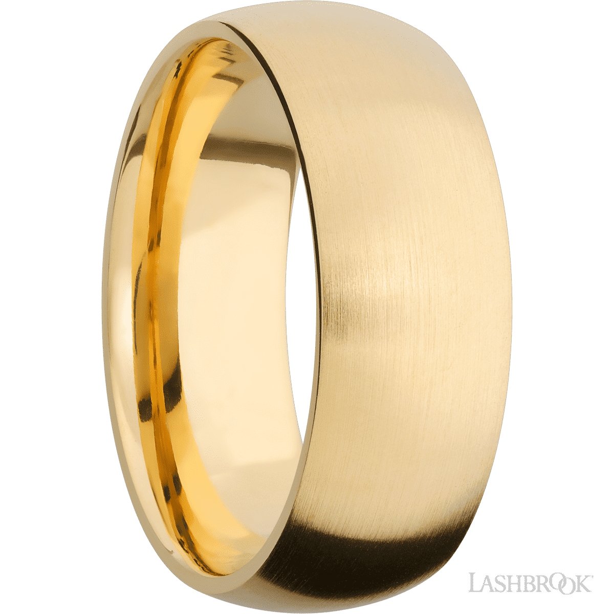 8 mm wide Domed 14K Yellow Gold band