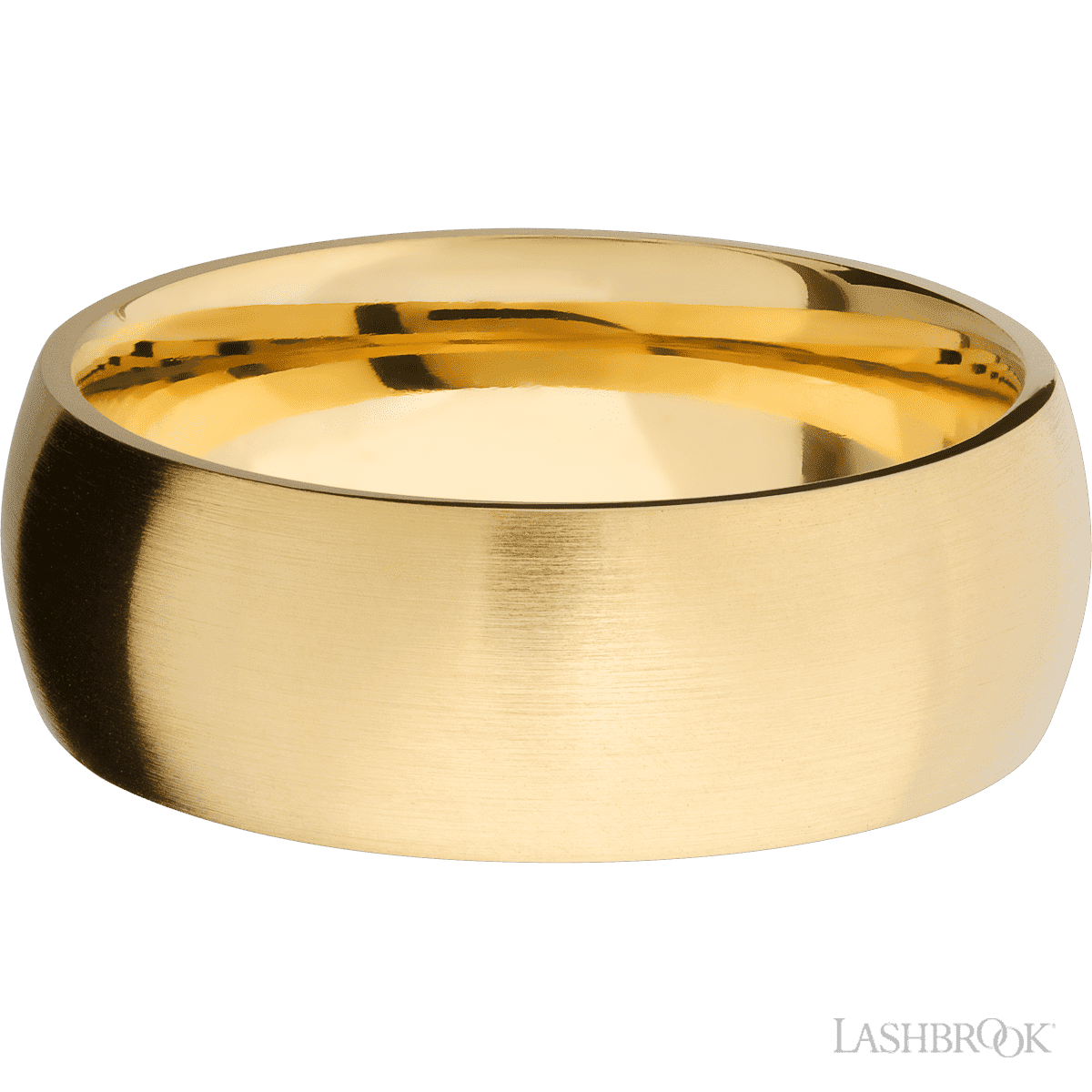 8 mm wide Domed 14K Yellow Gold band