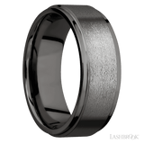 8 mm wide Flat Grooved Edges Tantalum Noir band