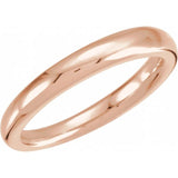 14K White 3.5 mm Tapered Half Round Comfort-Fit Band