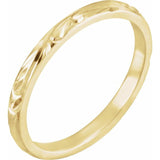 14K White 2 mm Design-Engraved Band