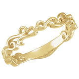 14K Yellow 4 mm Scroll Design Band