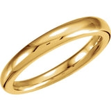 14K White 3.5 mm Tapered Half Round Comfort-Fit Band