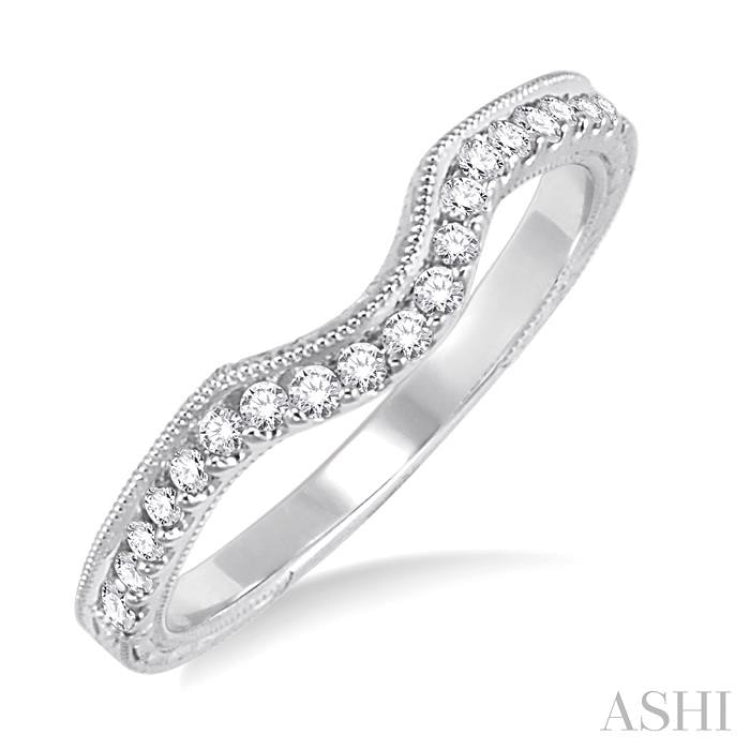 1/5 ctw Round Cut Diamond Wedding Band in 14K White Gold