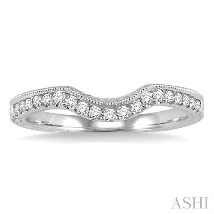 1/5 ctw Round Cut Diamond Wedding Band in 14K White Gold