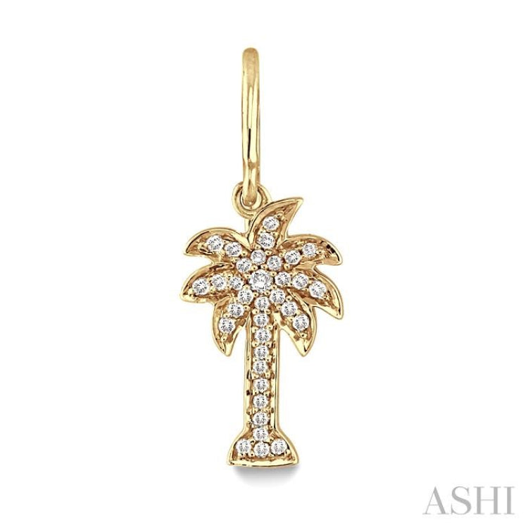 1/4 ctw Palm Tree Single Cut Diamond Earrings in 10K Yellow Gold