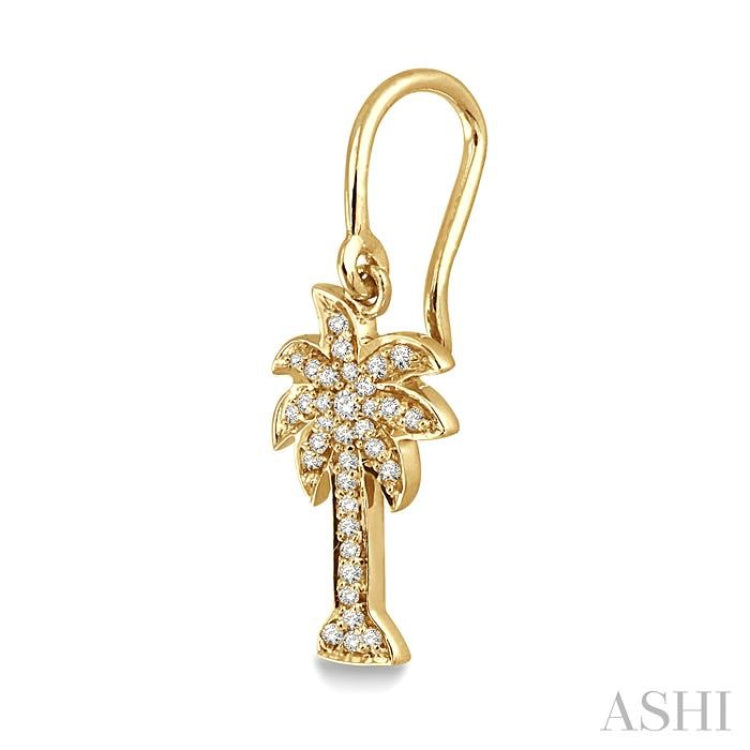1/4 ctw Palm Tree Single Cut Diamond Earrings in 10K Yellow Gold