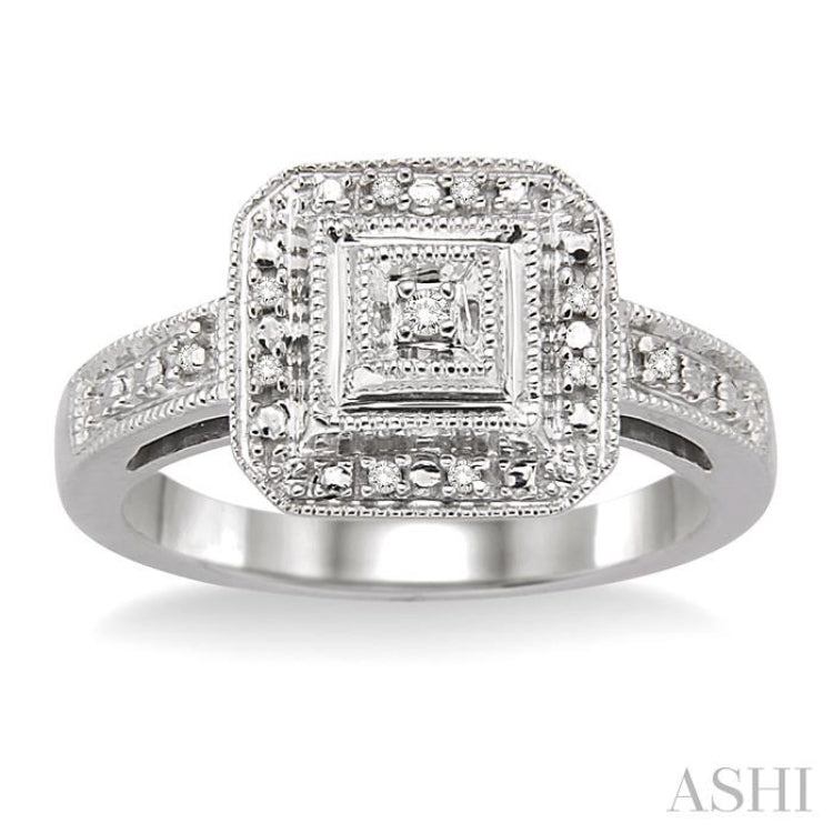 1/20 Ctw Round Cut Diamond Ring in Sterling Silver