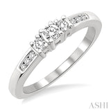 1/4 Ctw Nine Stone Round Cut Diamond Engagement Ring in 14K White Gold