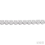 5 1/3 Ctw Round Cut Diamond Lovebright Bracelet in 14K White Gold
