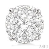3 ctw Lovebright Round Cut Diamond Stud Earrings in 14K White Gold