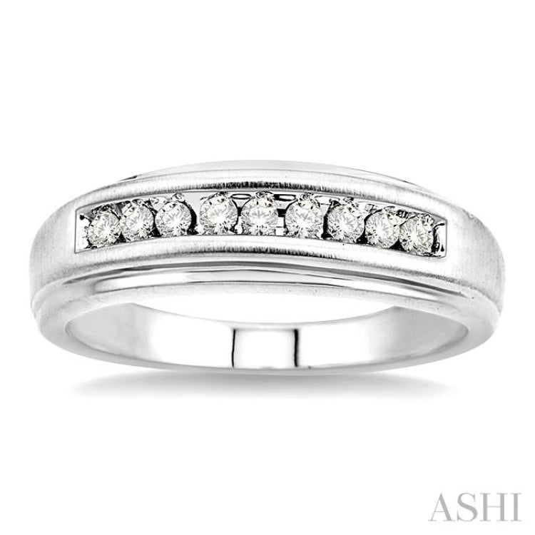 1/4 ctw Round Cut Diamond Men's Ring in 14K White Gold