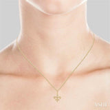 1/3 ctw Round Cut Diamond Fleur De Lis Pendant in 14K Yellow Gold with Chain
