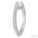 1/5 ctw Round Cut Diamond Hoop Earrings in 10K White Gold
