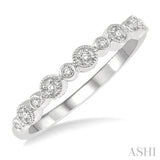 1/10 ctw Circular Mount Round Cut Diamond Stackable Band in 14K White Gold