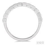 1/10 ctw Square Mount Round Cut Diamond Stackable Band in 14K White Gold