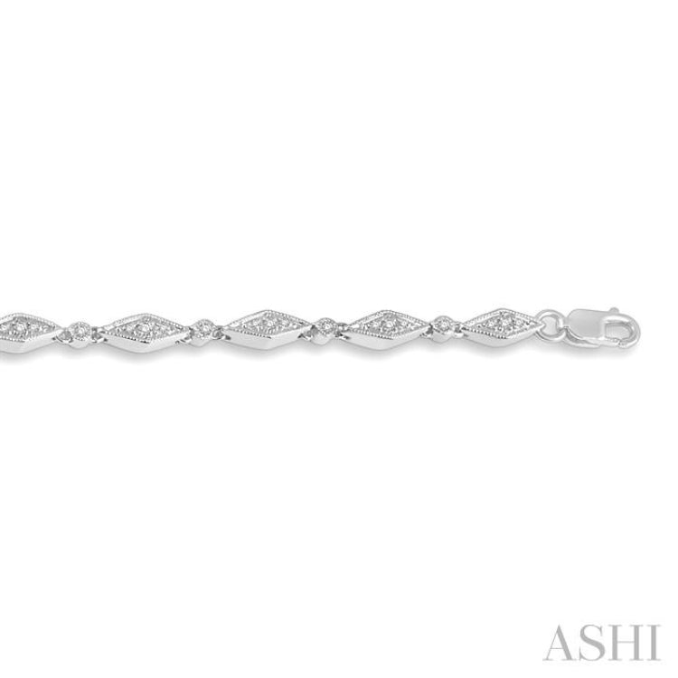 1/3 ctw Round Cut Diamond Shape Fashion Bracelet in 10K White Gold