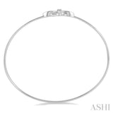 1/20 ctw Fleur De Lis Round Cut Diamond Flexi Bangle in Sterling Silver