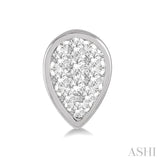 1/3 Ctw Pear Shape Lovebright Round Cut Diamond Bezel Stud Earrings in 14K White Gold