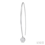 1/2 Ctw Round Dangler Lovebright Diamond Earring in 14K White Gold
