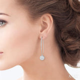1/2 Ctw Round Dangler Lovebright Diamond Earrings in 14K White Gold