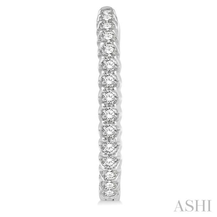 2.00 ctw Inside-Out Round Cut Diamond Hoop Earrings in 14K White Gold