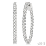 1.00 ctw Inside-Out Round Cut Diamond Hoop Earrings in 14K White Gold