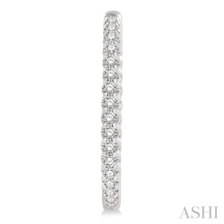 1.00 ctw Inside-Out Round Cut Diamond Hoop Earrings in 14K White Gold