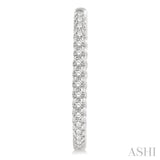 1.00 ctw Inside-Out Round Cut Diamond Hoop Earrings in 14K White Gold