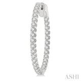 1.00 ctw Inside-Out Round Cut Diamond Hoop Earrings in 14K White Gold