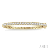 3 ctw Round Cut Diamond Bangle in 14K Yellow Gold