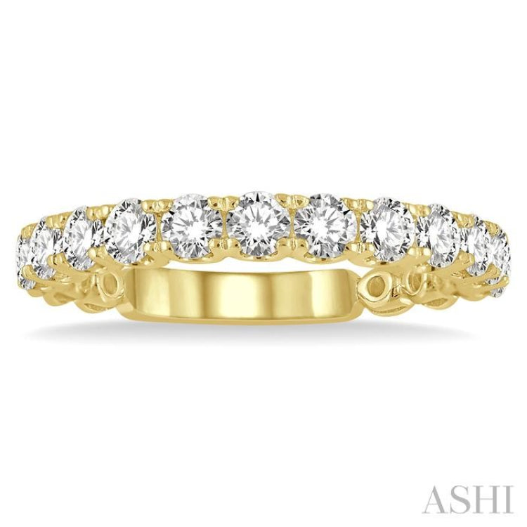 1.00 ctw Lattice Round Cut Diamond Wedding Band in 14K Yellow Gold