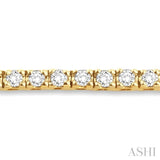 2 ctw Square Shape Round Cut Diamond Tennis Bracelet in 14K Yellow Gold