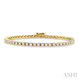 3 ctw Square Shape Round Cut Diamond Tennis Bracelet in 14K Yellow Gold