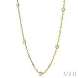 1 ctw Round Cut Diamond Fashion Necklace in 14K Yellow Gold