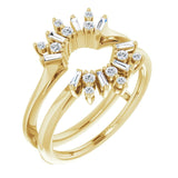 1/3 CTW Natural Diamond Art Deco Baguette Ring Guard