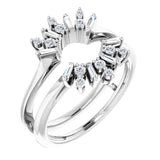 1/3 CTW Natural Diamond Art Deco Baguette Ring Guard