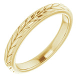 14K White 3 mm Leaf Band