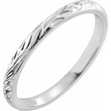 14K White 2 mm Design-Engraved Band